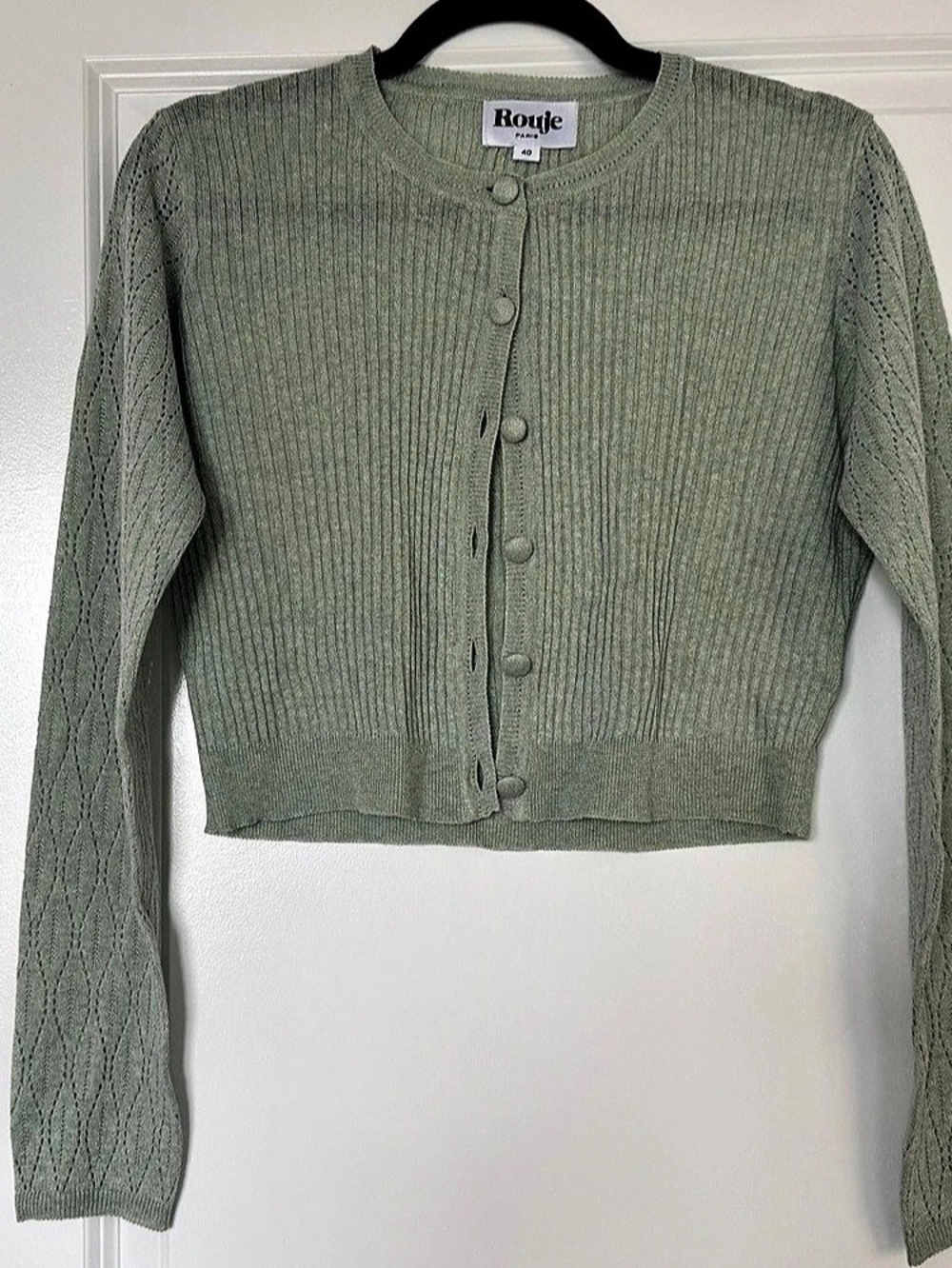 Rouje Green Cardigan Size S-M Like New